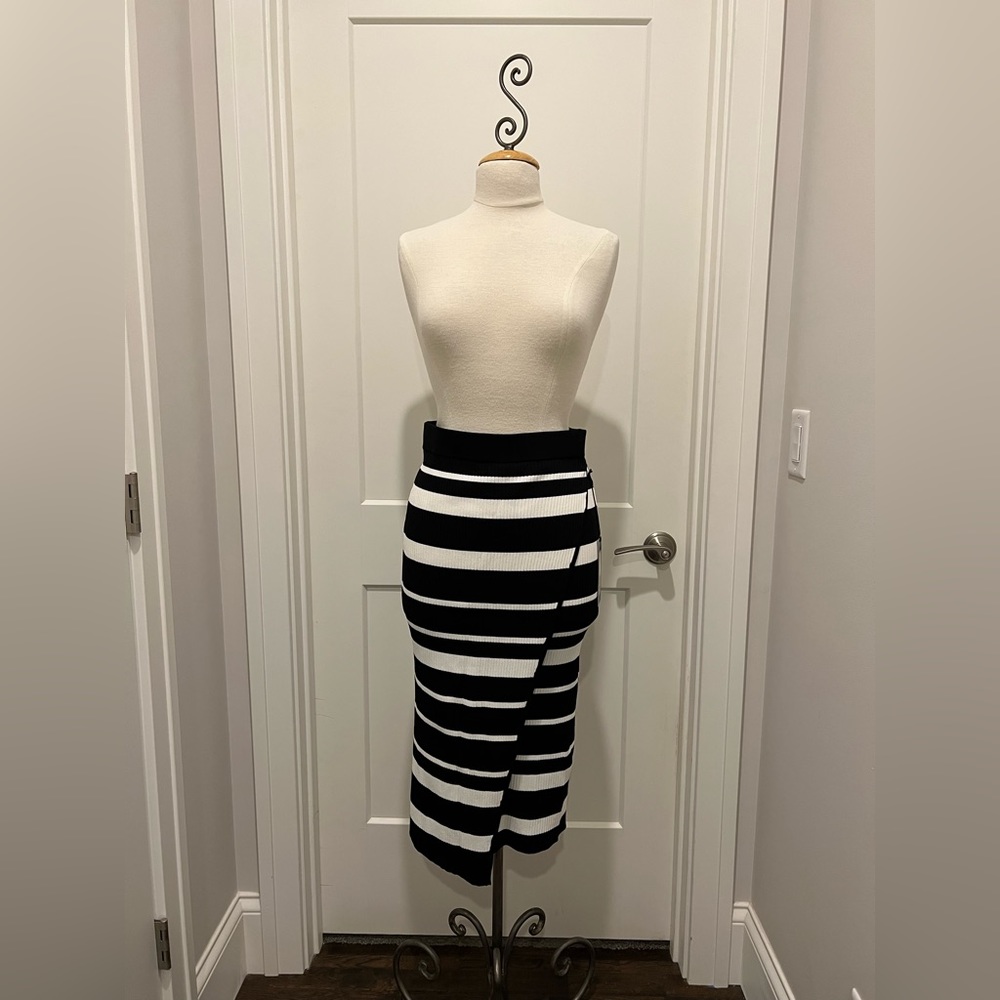 NWT Gabrielle Union for New York & Company NY&CO Striped Faux Wrap Skirt